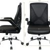 41qO9INTfL._AC_.jpg Chaise de Bureau avec Dossier Rabattables,Fauteuil de Bureau avec Accoudoirs Rabattables,Hauteur Réglable, Pivotant à 360°, Siège Pivotant Respirante