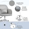 Chaise de bureau velours fauteuil bureau massant coussin lombaire intégré hauteur réglable pivotante 360° gris clair