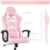 41ryL7R7YcS._AC_.jpg IntimaTe WM Heart Chaise Gaming Ergonomique, Siege Gamer Pivotant, Dossier Haut, Assise Rembourrée, Racing Chaise Fauteuil de Bureau avec Appui-tête et Soutien Lombaire Ajustables, Rose