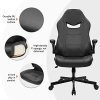41sb8HpiJ5L._AC_.jpg BASETBL Chaise de Bureau, Fauteuil Bureau Pivotante Ergonomique, Chaise Gaming en Cuir PU avec Accoudoir Rabattable, Hauteur Réglable (Noir)