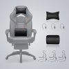 41smlS3yL1S._AC_.jpg SONGMICS Fauteuil gamer ergonomique, Chaise gaming, Fauteuil de bureau, avec repose-pieds télescopique, appui-tête réglable, support lombaire, capacité de charge 150 kg, Noir OBG077B01