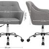 41t5ApPOdUL._AC_.jpg SONGMICS Fauteuil de bureau, Chaise pivotante confortable, Siège ergonomique, réglable en hauteur, charge 120 kg, cadre enacier, tissu imitation lin, pour bureau, Gris OBG019G01