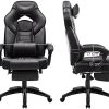 41t864eiaS._AC_.jpg SONGMICS Fauteuil gamer ergonomique, Chaise gaming, Fauteuil de bureau, avec repose-pieds télescopique, appui-tête réglable, support lombaire, capacité de charge 150 kg, Noir OBG077B01