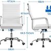 41u47T38NCL._AC_.jpg Yaheetech Chaise de Bureau Ergonomique Fauteuil de Bureau Confortable Cuir PU avec Siège Rembourrée Pivotante Dossier Haut Inclinable Blanche