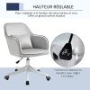 Chaise de bureau velours fauteuil bureau massant coussin lombaire intégré hauteur réglable pivotante 360° gris clair