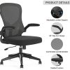 41v-GmpxMrL._AC_.jpg Hbada Chaise de Bureau avec Accoudoirs Pliables et Support Lombaire, pour Étude ou Travail, Fauteuil d'Ordinateur Ergonomique, Siège Pivotant en Maille Respirante, Hauteur Réglable, Noir