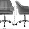 41v1MWbZOIS._AC_.jpg SONGMICS Chaise de bureau avec surface en tissu velours, Fauteuil pivotant, Siège ergonomique, rembourrage en mousse, hauteur réglable, Gris Clair OBG012G01