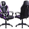 41vFOG1vgwL._AC_.jpg Chaise Gaming Violet, Fauteuil Gamer avec Massage, Fauteuil de Jeu PC pour Adultes, Chaise de Bureau Style Racing Grand, Chaise d'ordinateur de gaming avec Accoudoir, Ergonomique Chaise Racing Purple