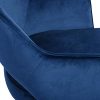 MEUBLE COSY Chaise de Bureau Ergonomique avec Accoudoirs Fauteuil Ordinateur Hauteur Réglable Velours Bleu et Base Noir