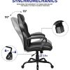 BASETBL Chaise Bureau, Fauteuil Bureau Ergonomique, Chaise Gaming Hauteur Réglable et Dossier Inclinable, Fauteuil Gamer avec Appui-Tête et Support Lombaire (Noir)…