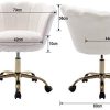 41wBzPcRYL._AC_.jpg Wahson Chaise de bureau pivotante en fausse fourrure Fauteuil de Bureau réglable en hauteur Chaise pour chambre à coucher/coiffeuse (Blanc, Fourrure)