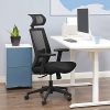 41wHlhd1fkL._AC_.jpg SONGMICS Fauteuil de bureau, Chaise de bureau en toile, Siège ergonomique, pivotant à 360°, support lombaire réglable, appui-tête, accoudoirs, inclinaison du dossier jusqu’à 120°, Noir OBN55BK