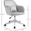 Chaise de bureau velours fauteuil bureau massant coussin lombaire intégré hauteur réglable pivotante 360° gris clair