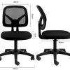 41whwR9guIL._AC_.jpg Hbada Chaise de Bureau en Maille, Fauteuil de Bureau Ergonomique, Chaise Pivotante à roulettes, Siege de Bureau à Dossier Bas, Hauteur Réglable, Noir