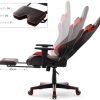 41x7gKpP30L._AC_.jpg IntimaTe WM Heart Chaise Gaming avec Repose-Pieds, Siège Gamer en Similicuir, Chaise de Bureau Ergonomique, Fauteuil Gamer Inclinable, avec Appui-tête Soutien Lombaire et Accoudoirs Réglables, Rouge