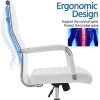 41xc19IMacL._AC_.jpg Yaheetech Chaise de Bureau Ergonomique Fauteuil de Bureau Confortable Cuir PU avec Siège Rembourrée Pivotante Dossier Haut Inclinable Blanche