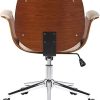 41xpSimHmJS._AC_.jpg CLP Fauteuil de Bureau Kemberg avec Coque en Bois Et Revêtement Similicuir I Chaise De Bureau Dossier Assise Rembourrés I Piètement Métal, Couleur:Noyer/crème