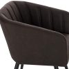 EUGAD Chaises de Salle à Manger Lot de 2 en Tissu Scientifique,Chaise de Loisirs Chaise de café Brun Foncé 0645BY-2