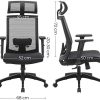 41yeWCPzZhL._AC_.jpg SONGMICS Fauteuil de bureau, Chaise de bureau en toile, Siège ergonomique, pivotant à 360°, support lombaire réglable, appui-tête, accoudoirs, inclinaison du dossier jusqu’à 120°, Noir OBN55BK