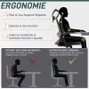 512hjDw0S._AC_.jpg Chaise de Bureau EPLUS LIVING, Fauteuil Bureau Ergonomique avec Dossier Respirante Réglable,Coussin Elastique Imperméable,Accoudoirs Relevables,Appui-tête,Support Lombaire Piètement en Acier Rigide