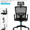 51-bemRRwL._AC_.jpg Frarlsh Fauteuil de Bureau en Accoudoirs Réglable et Hauteur Réglable, Ergonomique Chaise en Maille Respirante, Siège d'ordinateur Pivotant avec Dossier Inclinable (Noir)