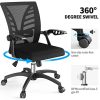 5107SVCaZXL._AC_.jpg Noblewell Chaise de bureau ergonomique avec soutien lombaire confortable, accoudoirs rabattables réglables - en maille respirante pour la maison et le bureau (Noir)