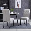 510DWuQGYKL._AC_.jpg HOMCOM Lot de 2 chaises de Salle à Manger Chaise de cuicine Grand Confort Pieds en Bois Lin 47 x 55 x 100 cm