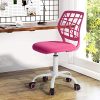 LeMonde Carnation - Siege Chaise de Bureau Enfant en Tissu Dactylo en Tissu Ajustable avec roulettes Rose