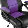 TecTake 800770 Chaise Fauteuil Siège de Bureau Hauteur Réglable Sportive Gamer - diverses Couleurs au Choix - (Noir-Pourpre | No. 403460)