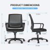 514Xny-d-FL._AC_.jpg BASETBL Chaise Bureau, Fauteuil Bureau avec Soutien Lombaire Réglable, Chaise Ergonomique Réglable en Hauteur, Siege Inclinable en Maille Respirante, Charge Maximale 150kg