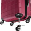 TecTake Set de 3 valises de Voyage de ABS | avec Serrure à Combinaison intégrée | poignée télescopique | roulettes 360° - diverses Couleurs au Choix (Bordeaux| no. 402670)