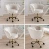 515YVd7t9TL._AC_.jpg Wahson Chaise de bureau pivotante en fausse fourrure Fauteuil de Bureau réglable en hauteur Chaise pour chambre à coucher/coiffeuse (Blanc, Fourrure)