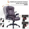 516EZvW8CRL._AC_.jpg HOMCOM Fauteuil de Bureau Direction pivotant massant Chauffant électrique revêtement synthétique Chocolat