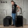 FERGÉ Set 3 valises rigides à 4 roulettes Marseille Ensemble de Bagages (XL, M, 55 cm) Trolley Voyage Rouge