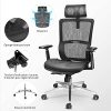 518EgG8wVL._AC_.jpg MFAVOUR Chaise de Bureau Fauteuil Bureau Ergonomique Siège en Maille de Haute Élasticité avec 3D Accoudoir, Dossier Confortable de Design Courbe en S, Charge Max. 200kg, Grande Taille pour 180cm