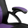 TecTake 800770 Chaise Fauteuil Siège de Bureau Hauteur Réglable Sportive Gamer - diverses Couleurs au Choix - (Noir-Pourpre | No. 403460)