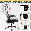 51ALD-Hi1LL._AC_.jpg Chaise de Bureau Ergonomique EPLUS LIVING Fauteuil Bureau Coussin Elastique Imperméable Dossier 3 Angles Verouillable Accoudoir Relevable Appui-tête Support Lombaire Réglable Piètement en Acier Rigide
