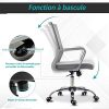 51B3OlJXyQL._AC_.jpg Fauteuil chaise de bureau ergonomique hauteur réglable pivotante 360° revêtement maille gris