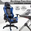 51BLsW6CU5L._AC_.jpg Blackpoolal Gaming Chair Chaise de bureau avec repose-pieds, chaise de bureau pivotante avec appuie-tête, coussin lombaire réglable en hauteur, ergonomique, capacité de charge 150 kg (Blue)