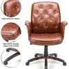 51CUhORZcAS._AC_.jpg BlueOcean Chaise de bureau ergonomique réglable en cuir avec accoudoirs et support dorsal pour chambre à coucher ou maison