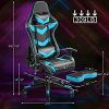 51CZ9g58UsL._AC_.jpg Yaheetech Chaise Gaming Fauteuil Gamer Ergonomique avec Appui-tête, Soutien Lombaire Ajustables, Accoudoir Réglable, Siège Pivotant, Charge de 140kg, Néon Bleu