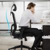 51ChDpGYWDS._AC_.jpg Frarlsh Fauteuil de Bureau en Accoudoirs Réglable et Hauteur Réglable, Ergonomique Chaise en Maille Respirante, Siège d'ordinateur Pivotant avec Dossier Inclinable (Noir)