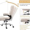 51EPwZ5wlS._AC_.jpg Yamasoro Chaise de bureau ergonomique avec accoudoirs rabattables, hauteur réglable à 360°, chaise de bureau avec support lombaire réglable, chaise de bureau en velours (Beige)