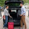 51Elu65T9GL._AC_.jpg BONTOUR Valise Cabine avec Poche Avant 55x40x20m, Bagage à Main 2 Roues avec Serrure TSA (Bleu)