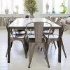 51FYguQgKIL._AC_.jpg Yaheetech Chaise de Salle à Manger Lot de 4 Industrielle Tabouret de Cuisine Moderne 45 cm H Empilable avec Dossier Jardin Balcon Bistrot Café Salon Exterieur Interieur Couleur de Metal
