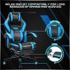 51GBW431TUS._AC_.jpg BASETBL Chaise Gaming, Fauteuil Gamer, Chaise de Course Ergonomique, Fauteuil PC Professionnel, Dossier Inclinable, avec Repose-Pied, Appui-Tête, Support Lombaire, Siège de Bureau en PU, Bleu et Noir