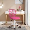 LeMonde Carnation - Siege Chaise de Bureau Enfant en Tissu Dactylo en Tissu Ajustable avec roulettes Rose
