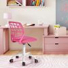 LeMonde Carnation - Siege Chaise de Bureau Enfant en Tissu Dactylo en Tissu Ajustable avec roulettes Rose