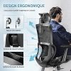 51H1y1SgLDL._AC_.jpg MFAVOUR Chaise de Bureau Fauteuil Bureau Ergonomique Siège en Maille de Haute Élasticité avec 3D Accoudoir, Dossier Confortable de Design Courbe en S, Charge Max. 200kg, Grande Taille pour 180cm