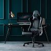 51HTabPBg4L._AC_.jpg STmeng Comfort X3 Chaise de Bureau Gaming, Chaise de Jeu pivotantes de Course avec accoudoir, Chaise d'ordinateur réglable Ergonomique avec Lombaire et Oreiller de tête (Black)